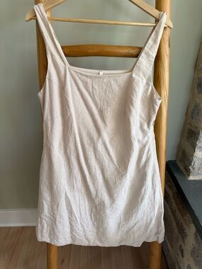 Rylee + Cru Light Beige Sleeveless Square Neck Dress